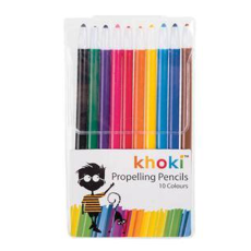 Khoki Propelling Crayons, Retractable, 10 Piece